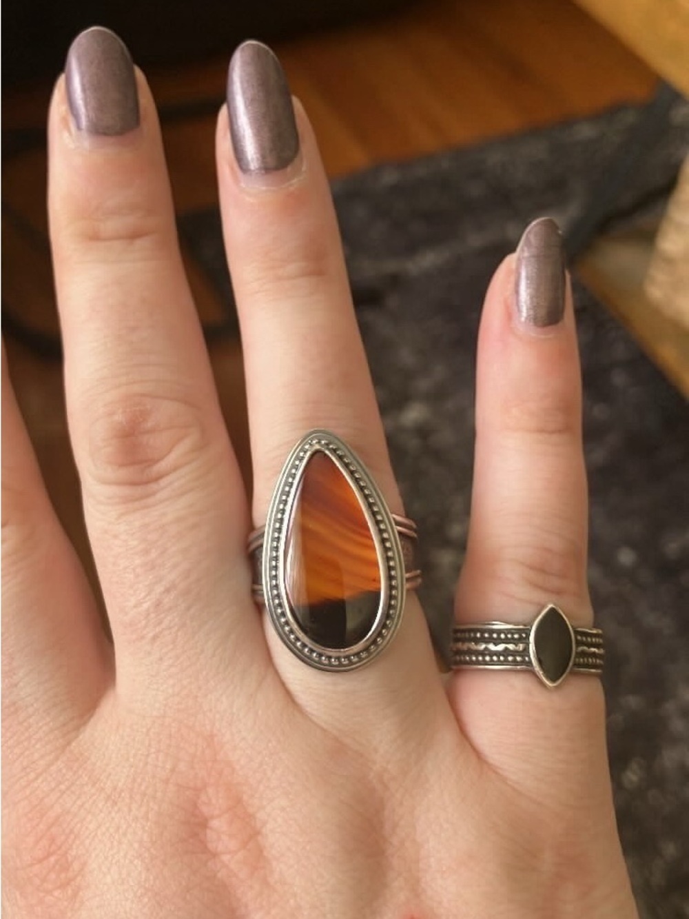 Montana agate sterling ring by shades of grey new in box size 7